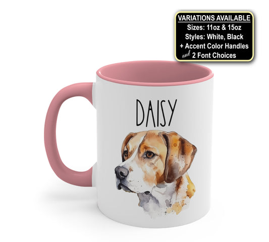 Personalized Beagle Dog Mug, Dog Mom Coffee Mug, Dog Lover Mug, Pup Pet Mug Gift, Dog Coffee Cup Gifts, Custom Dog Mug, Fur Mama Birthday