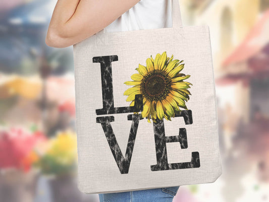 Sunflower Tote Bag, Flower, Sunflower Wedding Gift, Love Sunflowers Personalized Bag, Personalized Tote, Market Bag, Sunflowers Gift