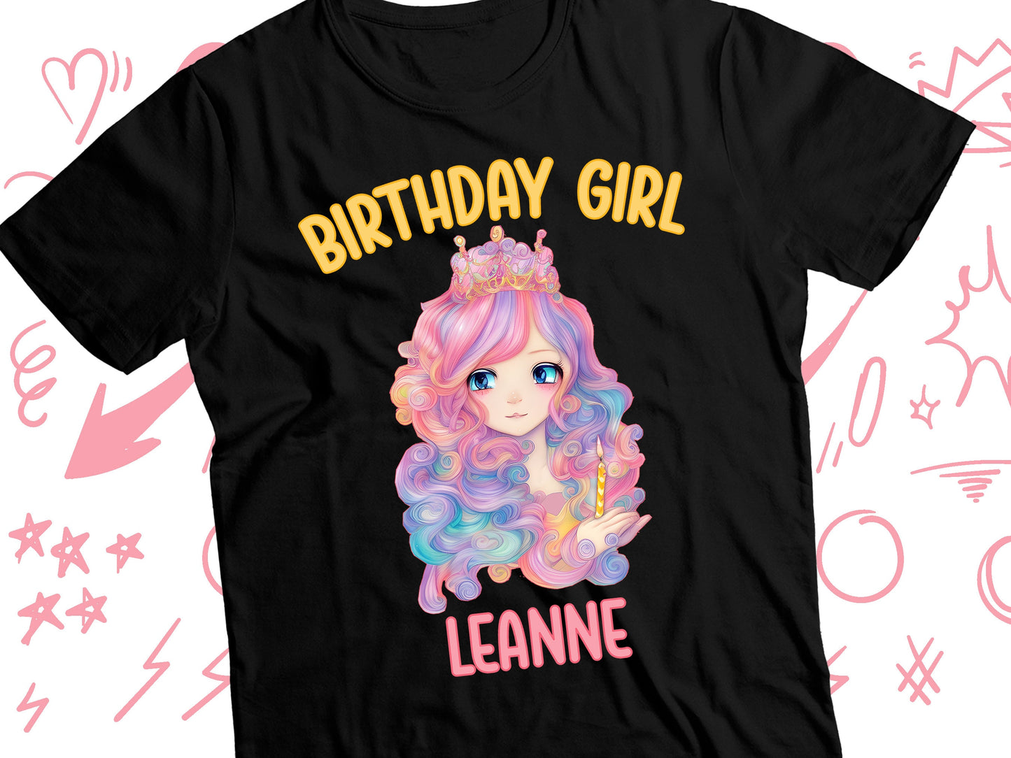 Cute Anime Shirt, Princess Birthday Girl Personalized Shirt, Anime Birthday Shirt, Teen Birthday Girl, Anime Gifts, Anime Birthday Party