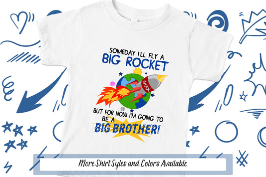Big Brother Shirt, Rocket Space Astronaut, Big Brother Gift, Big Brother T Shirt, Big Bro Shirt, Pregnancy Announcement, New Big Brother