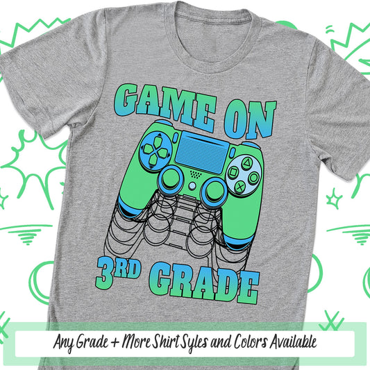 Game On Grade School Spirit Shirt, Funny Teacher Shirt, Back To School Gamer Shirt, Preschool Shirt, Kindergarten Shirt, First Day of School