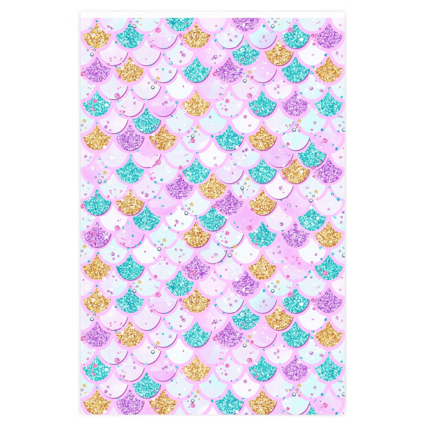 Mermaid Tail Birthday Gift Wrapping Paper, Pastel Pink Scales Pattern Paper, Baby Shower Wrap Paper, Mermaid Party Decor Christmas Gift Wrap