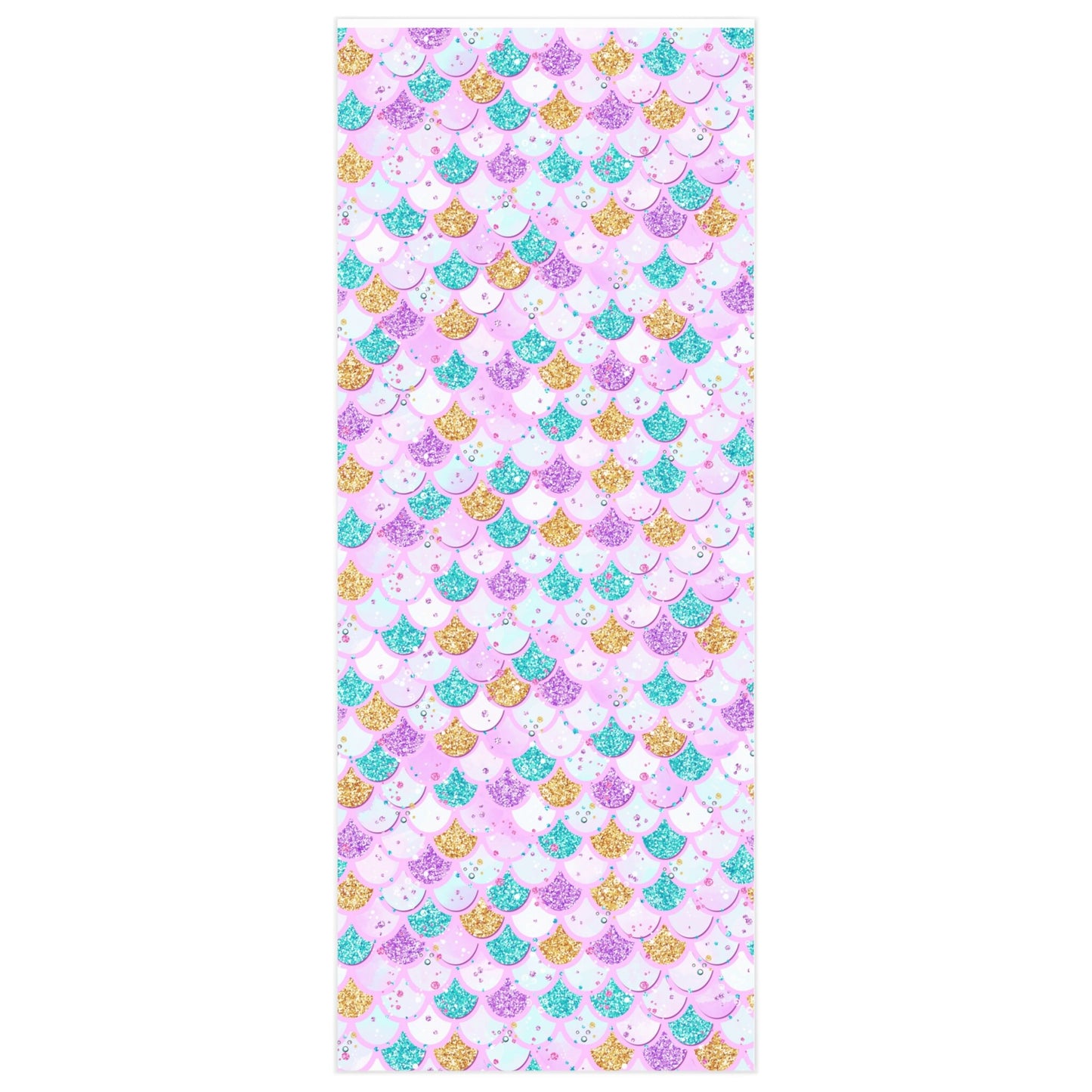 Mermaid Tail Birthday Gift Wrapping Paper, Pastel Pink Scales Pattern Paper, Baby Shower Wrap Paper, Mermaid Party Decor Christmas Gift Wrap