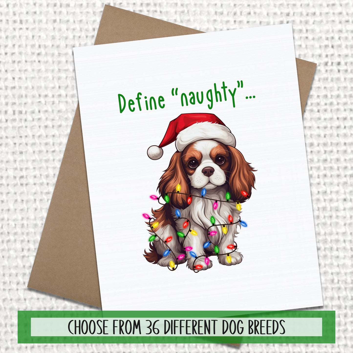 Define Naughty Dog Holiday Cards, Blank Christmas Greeting Xmas Cards, Gifts For Dog Lovers, Christmas Card Set, Funny Cards, Dog Mom Gift,