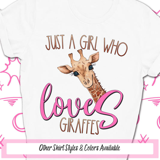 Just A Girl Who Loves Giraffes Shirt, Kids Birthday Shirt, Cute Animal Shirt, Nature Shirt For Kids, Giraffe Baby Shower Gift, Giraffe Gifts