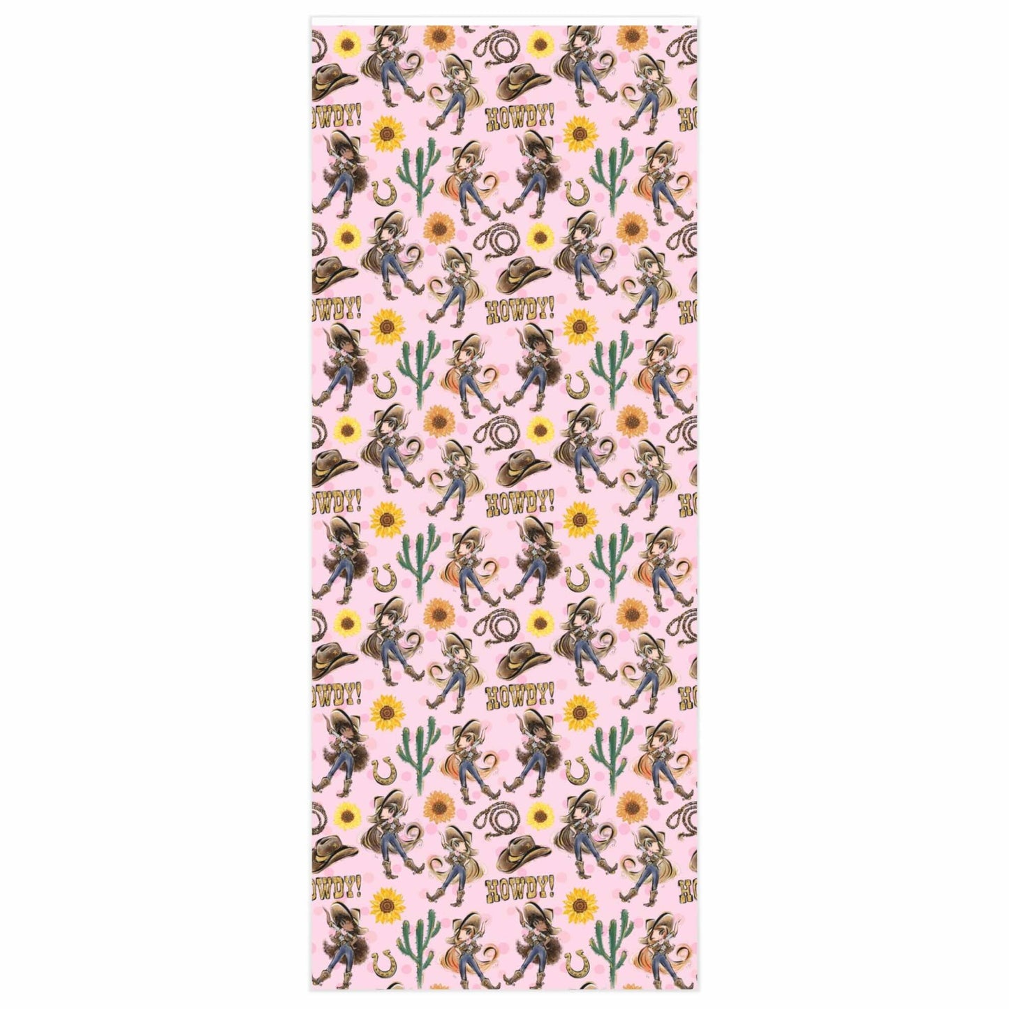 Cowgirl Birthday Pink Gift Wrap Paper, Teenage Girl Gift Wrapping Paper, Country Western Novelty Gift for Girlfriend, Cowgirl Bachelorette