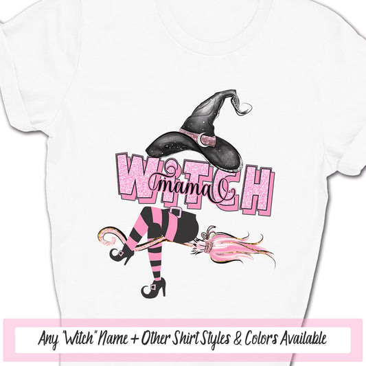 Personalized Witch Shirt, Halloween Witch Hat, Pink Core Witch Costume, Sister Shirts, Autumn Shirts, Custom Nana Shirt, Fall Teacher Shirt