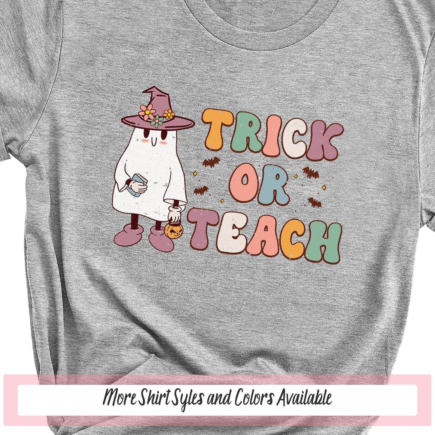 Trick Or Teach Shirt, Fall Teacher Librarian Shirts, Cute Teacher Shirts, Halloween Tshirt, Ghost Shirt, Spooky Teacher Shirt, Ghost Witch