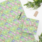 Girl Dinosaur Pattern Gift Wrap Paper, Green Dinosaur Print, Dinosaur Art, Gift Wrapping Paper, Dinosaur Gifts, Baby Girl Gifts, Baby Shower