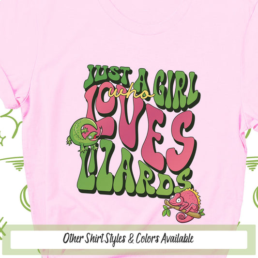 Just A Girl Who Loves Lizards Shirt, Girl Lizard Lover Gift, Lizard Gifts, Lizard Girls Birthday Shirt, Lizard Birthday Reptiles Clothing
