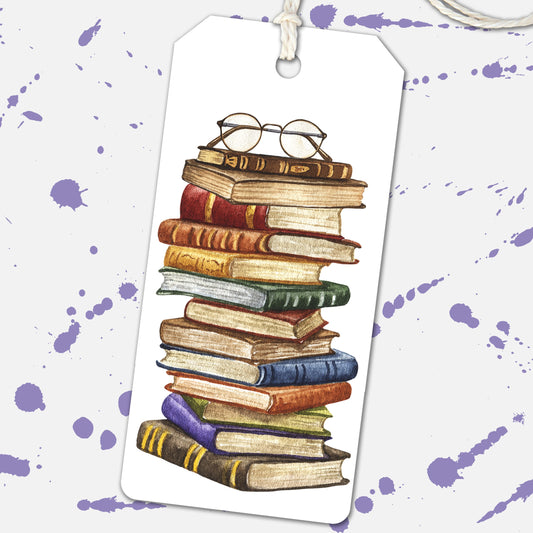 Book Stack Gift Tags, Bookworm Gift Tags, Book Worm Thank You Tag, Wine Tag, Book Lover Birthday Present, Bookish Reader Gift for Teachers