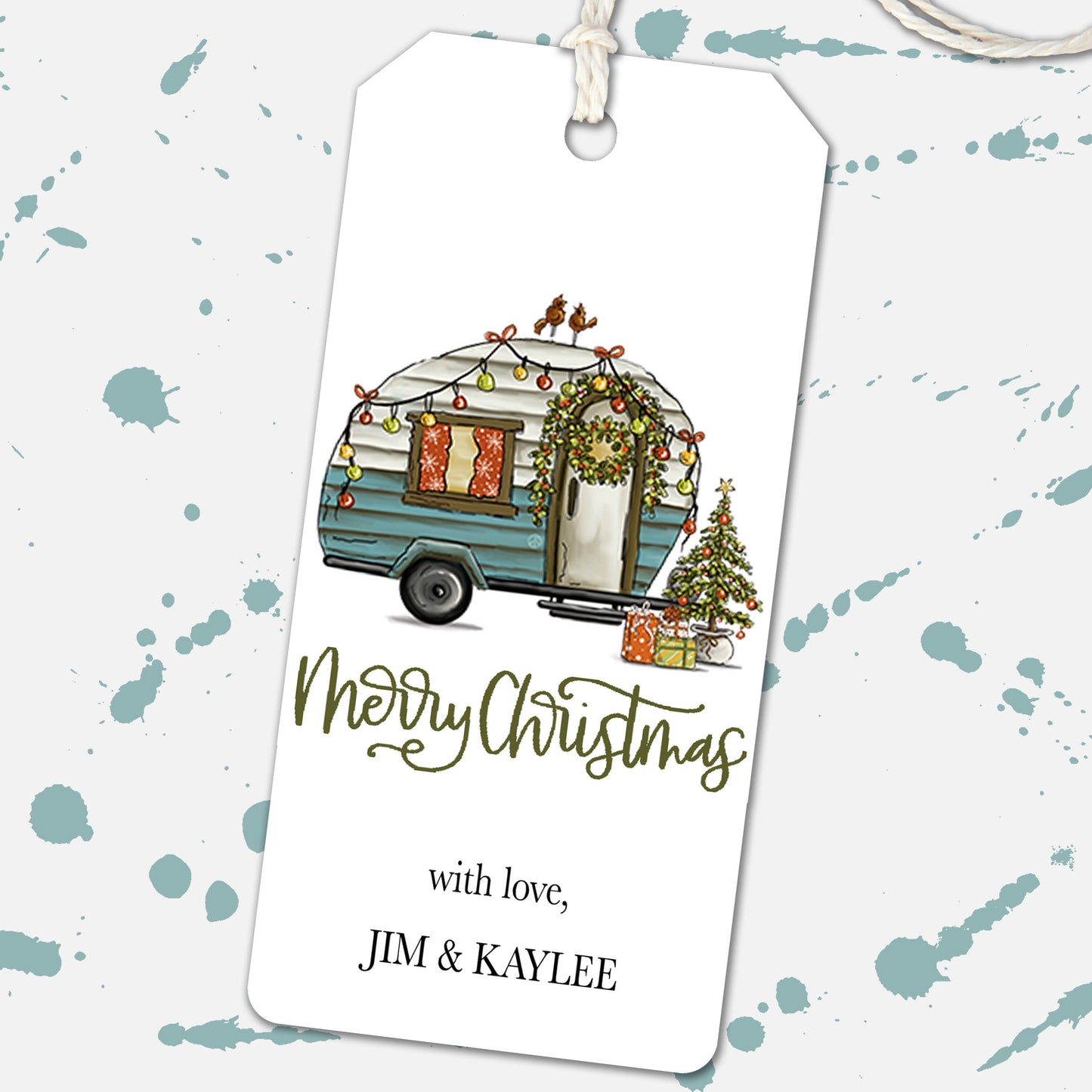 Personalized Gift Tags, Camper Merry Christmas Stickers, Christmas Present Tags, Wine Tags, Napkin Tags, Christmas Camper, Holiday RV Gift