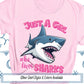 Just A Girl Who Loves Sharks Animal Shirt, Birthday Party Shirt, Kids Shirt Gift For Her, Ocean Animal Lover Beach Vacation Shirt Shark Gift