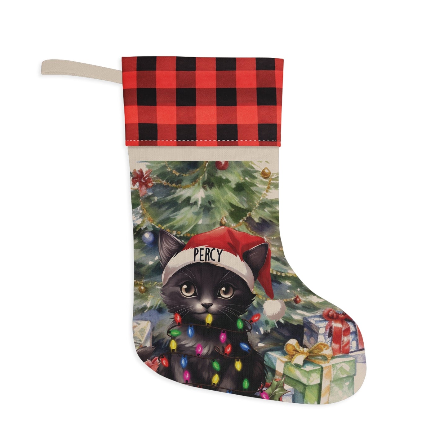 Black Cat Christmas Pet Stockings, Custom Cat Stocking, Cat Lover Gifts, Christmas Home Decor, Christmas Decoration, Christmas Stocking