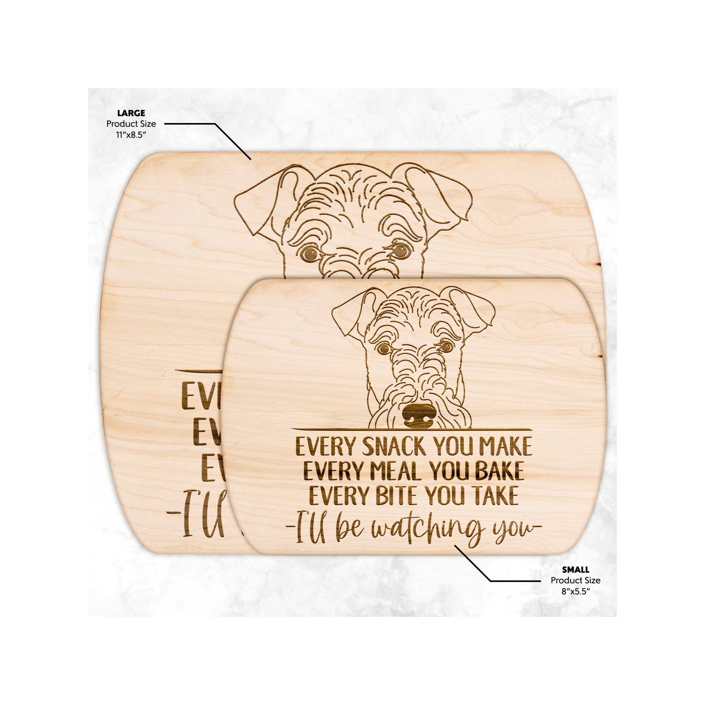 Airedale Terrier Snack Funny Cutting Board for Dog Mom, Dog Lover Wood Serving Board, Charcuterie Board, Wooden Chopping Board Gifts for Him