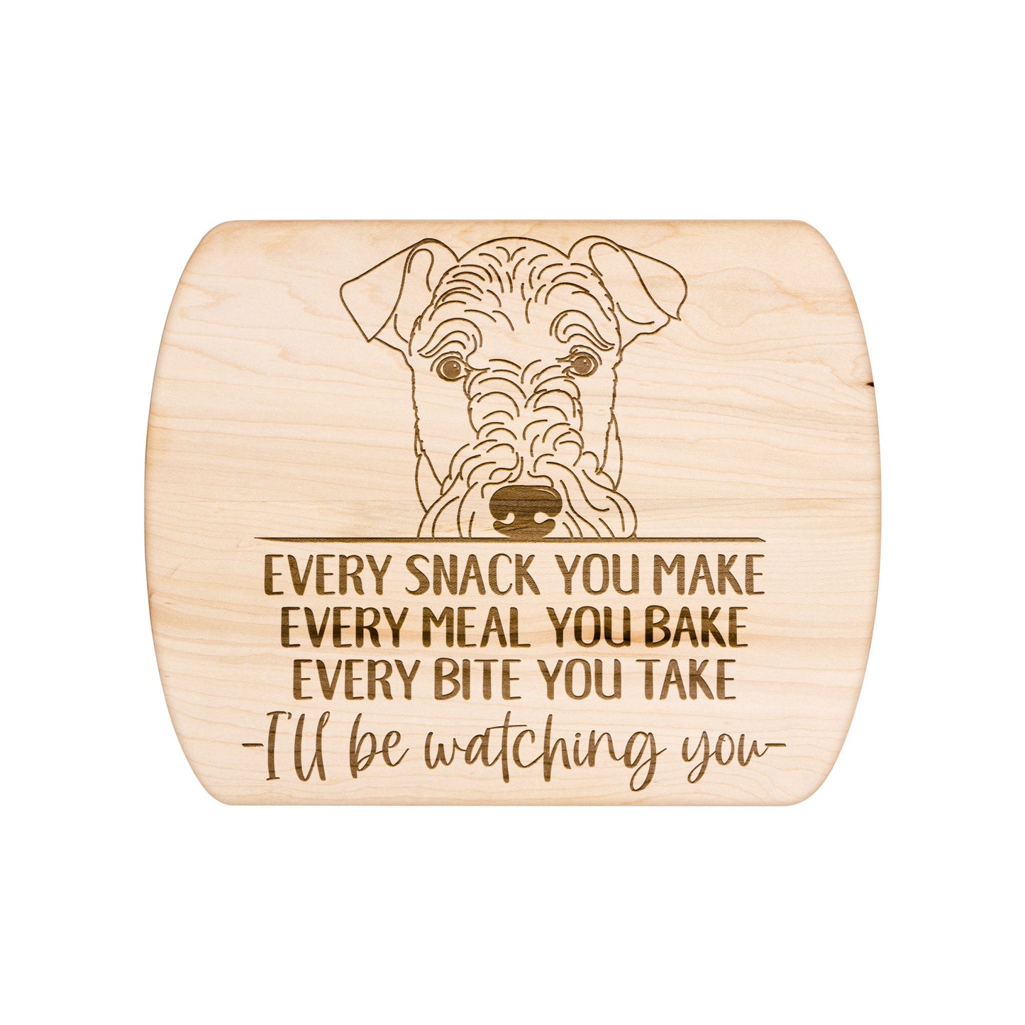 Airedale Terrier Snack Funny Cutting Board for Dog Mom, Dog Lover Wood Serving Board, Charcuterie Board, Wooden Chopping Board Gifts for Him