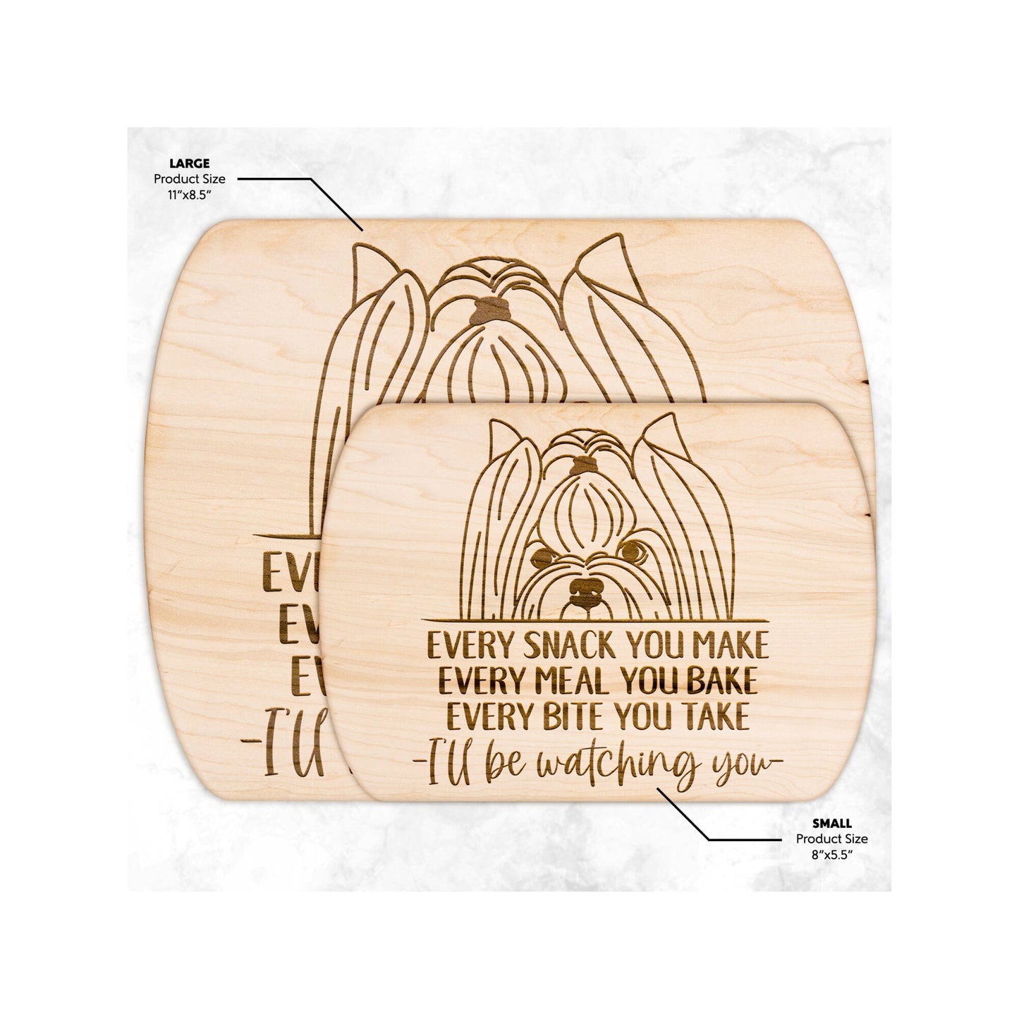 Yorkie Terrier Snack Funny Cutting Board for Dog Mom, Dog Lover Wood Serving Board, Charcuterie Board, Wooden Chopping Board Gifts for Him