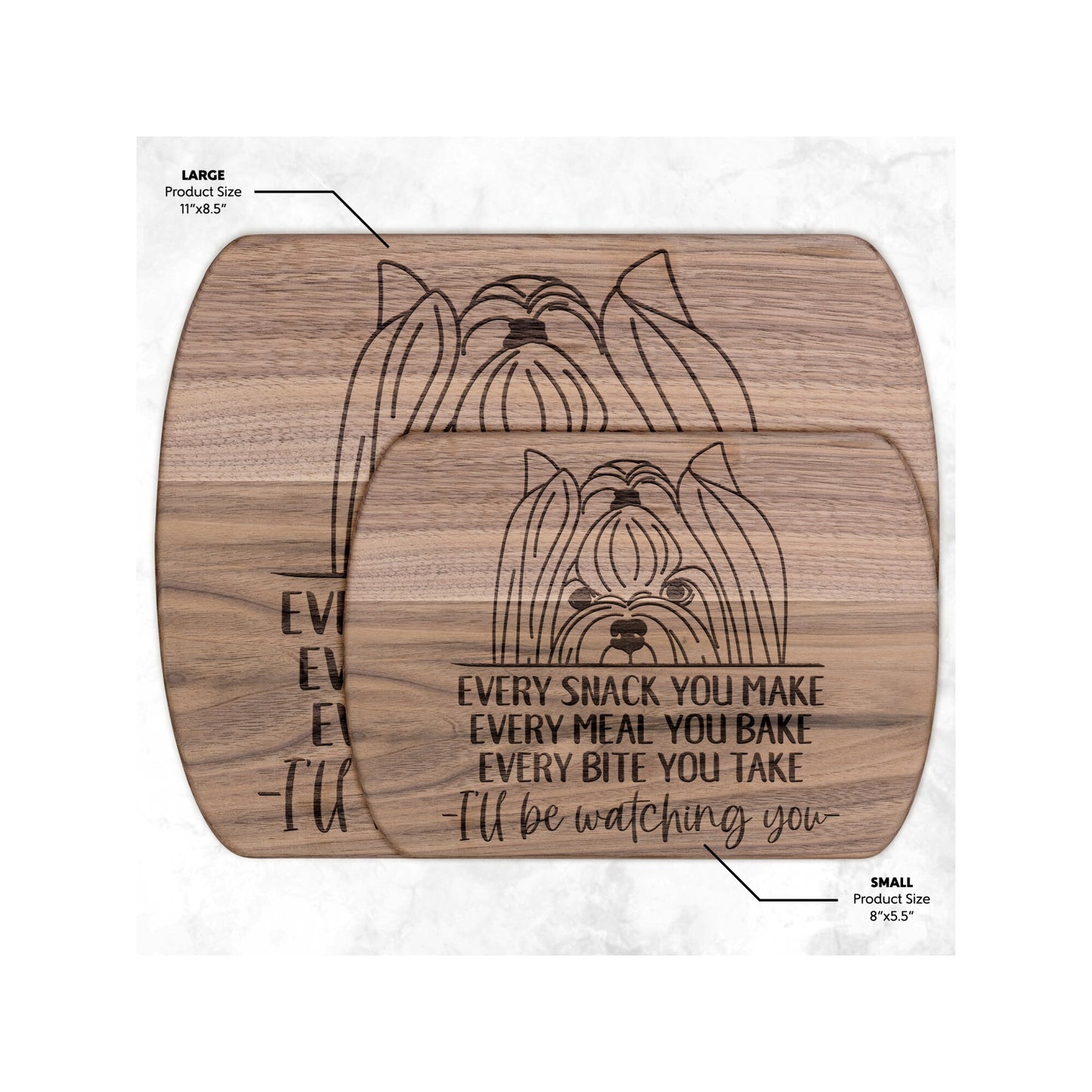 Yorkie Terrier Snack Funny Cutting Board for Dog Mom, Dog Lover Wood Serving Board, Charcuterie Board, Wooden Chopping Board Gifts for Him