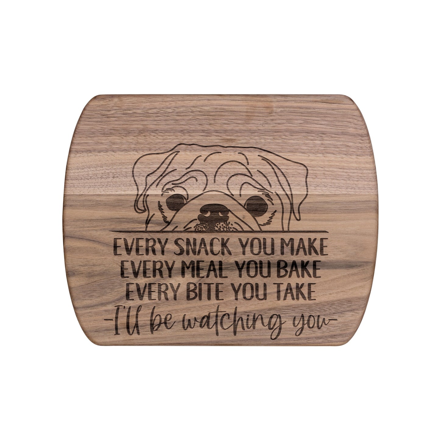 Pug Dog Snack Funny Cutting Board for Dog Mom, Dog Lover Wood Serving Board, Dog Dad Charcuterie Board, Wooden Chopping Board Gifts for Him