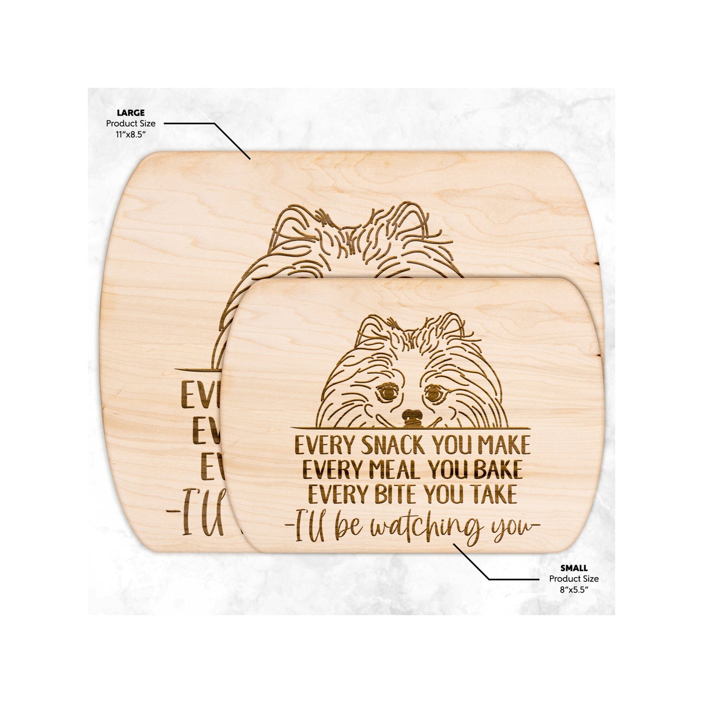 Pomeranian Snack Funny Cutting Board for Dog Mom, Dog Lover Wood Serving Board, Dog Charcuterie Board, Wooden Chopping Board Gifts for Him