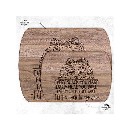 Pomeranian Snack Funny Cutting Board for Dog Mom, Dog Lover Wood Serving Board, Dog Charcuterie Board, Wooden Chopping Board Gifts for Him