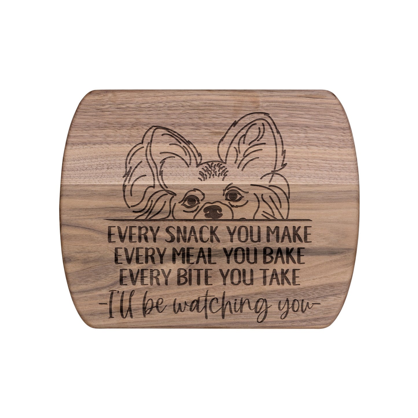 Papillon Snack Funny Cutting Board for Dog Mom, Dog Lover Wood Serving Board, Dog Dad Charcuterie Board, Wooden Chopping Board Gifts for Him