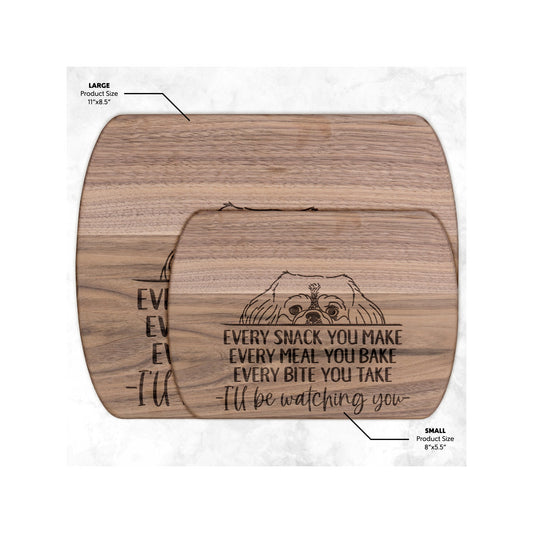 Pekingese Snack Funny Cutting Board for Dog Mom, Dog Lover Wood Serving Board, Dog Dad Charcuterie Board, Wooden Chopping Board Gift for Him