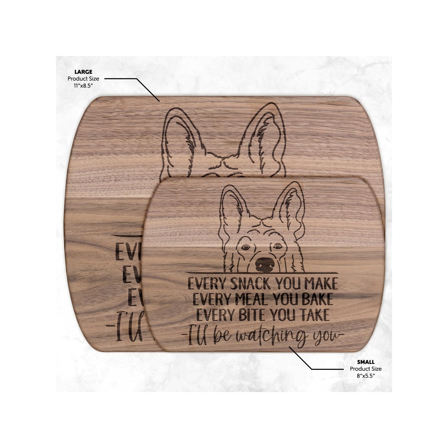 German Shepherd Snack Funny Cutting Board for Dog Mom, Dog Lover Wood Serving Board, Charcuterie Board, Wooden Chopping Board Gifts for Him