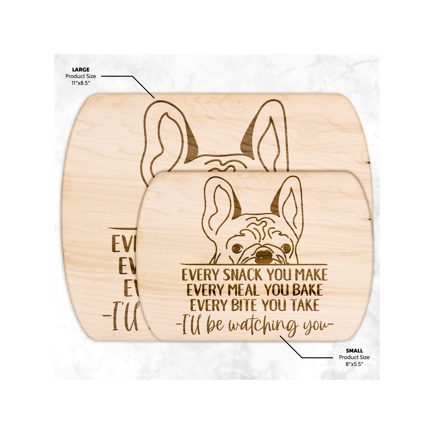 French Bulldog Snack Funny Cutting Board for Dog Mom, Dog Lover Wood Serving Board, Charcuterie Board, Wooden Chopping Board Gifts for Him