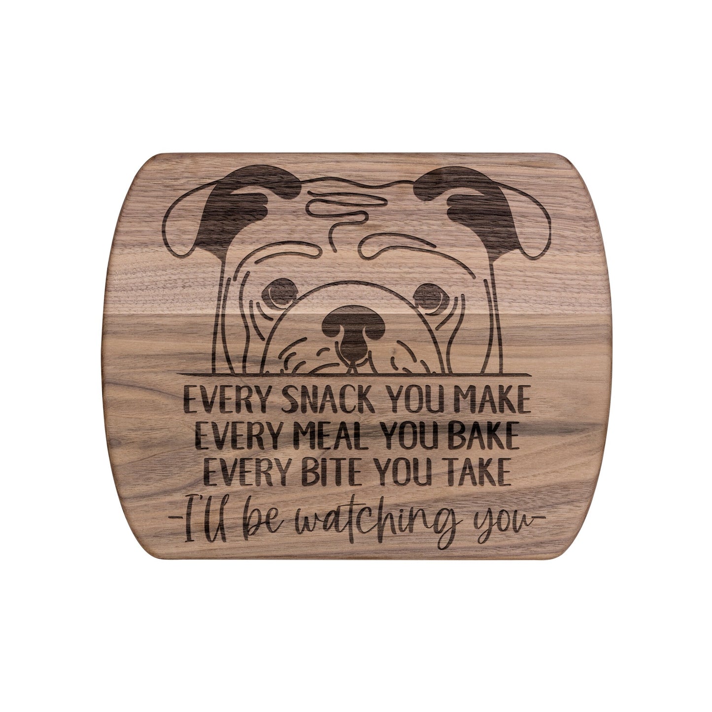 English Bulldog Snack Funny Cutting Board for Dog Mom, Dog Lover Wood Serving Board, Charcuterie Board, Wooden Chopping Board Gifts for Him