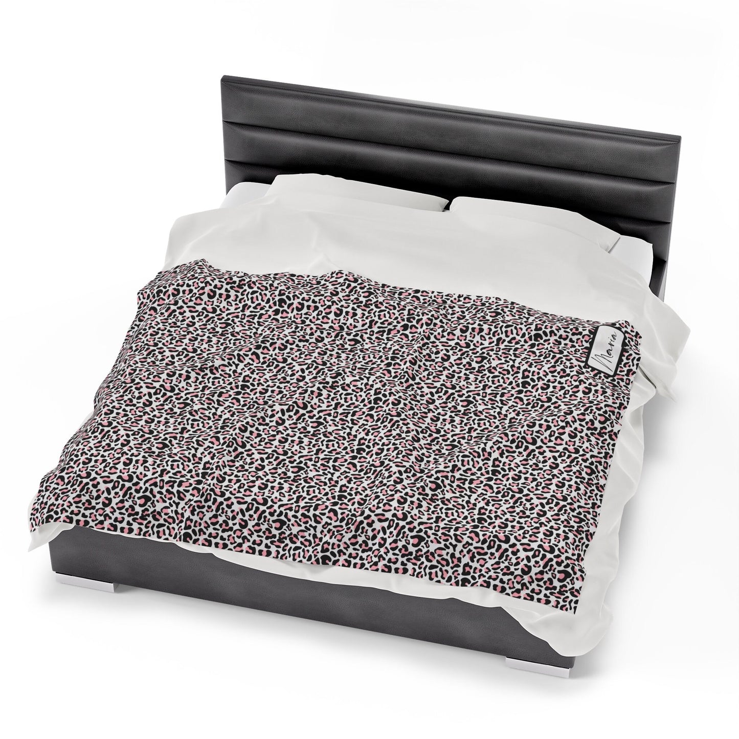 Personalized Leopard Animal Print Blanket, Plush Velveteen Throw Blanket Mom Gift, Custom Name Blanket, Cozy Luxury Blanket Birthday Gift