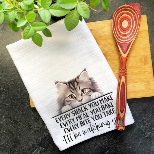 Siberian Cat Every Snack You Make Funny Kitchen Towel, Cat Lover Gift Men, Kitchen Cat Decor, Cat Lover Dish Towel, Gift for Best Cat Mom