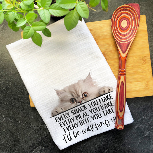 Persian Cat Every Snack You Make Funny Kitchen Towel, Cat Lover Gift Men, Kitchen Cat Decor, Dish Towel, Gift for Best Cat Mom Mama, Cat Dad