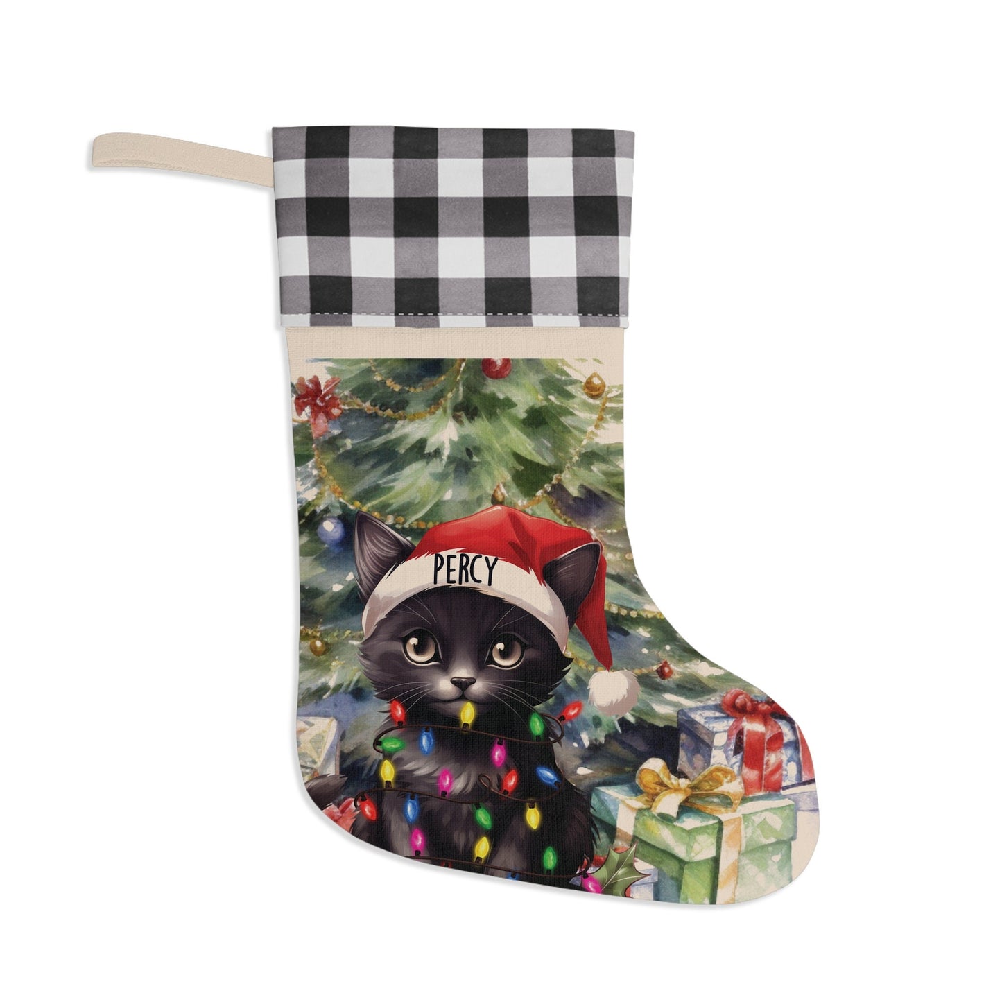 Black Cat Christmas Pet Stockings, Custom Cat Stocking, Cat Lover Gifts, Christmas Home Decor, Christmas Decoration, Christmas Stocking