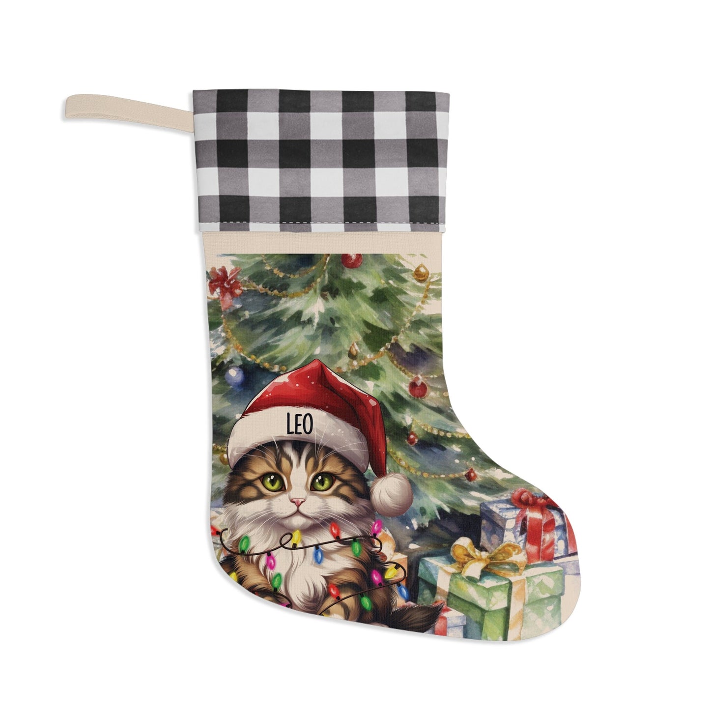 Pixie Bob Cat Christmas Pet Stocking, Custom Cat Stocking Cat Lover Gift, Christmas Home Decor, Christmas Decoration, Christmas Stocking