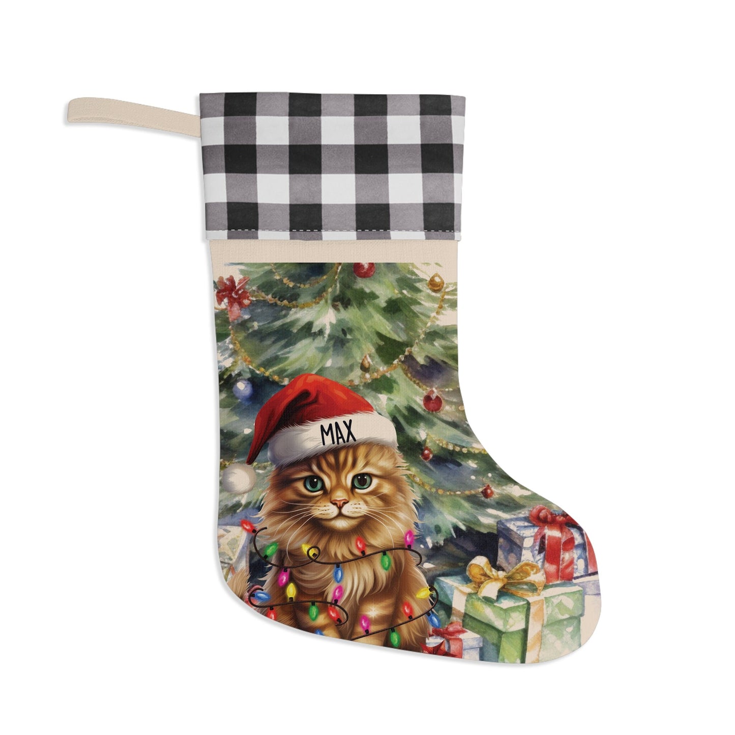 Persian Cat Christmas Pet Stocking, Custom Cat Stocking Cat Lover Gift, Christmas Home Decor, Christmas Decoration, Kitty Christmas Stocking