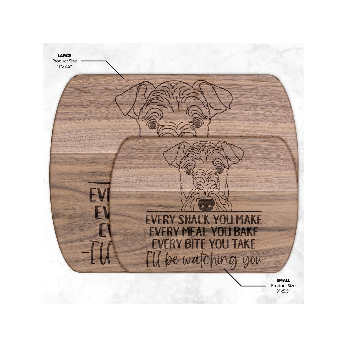 Airedale Terrier Snack Funny Cutting Board for Dog Mom, Dog Lover Wood Serving Board, Charcuterie Board, Wooden Chopping Board Gifts for Him