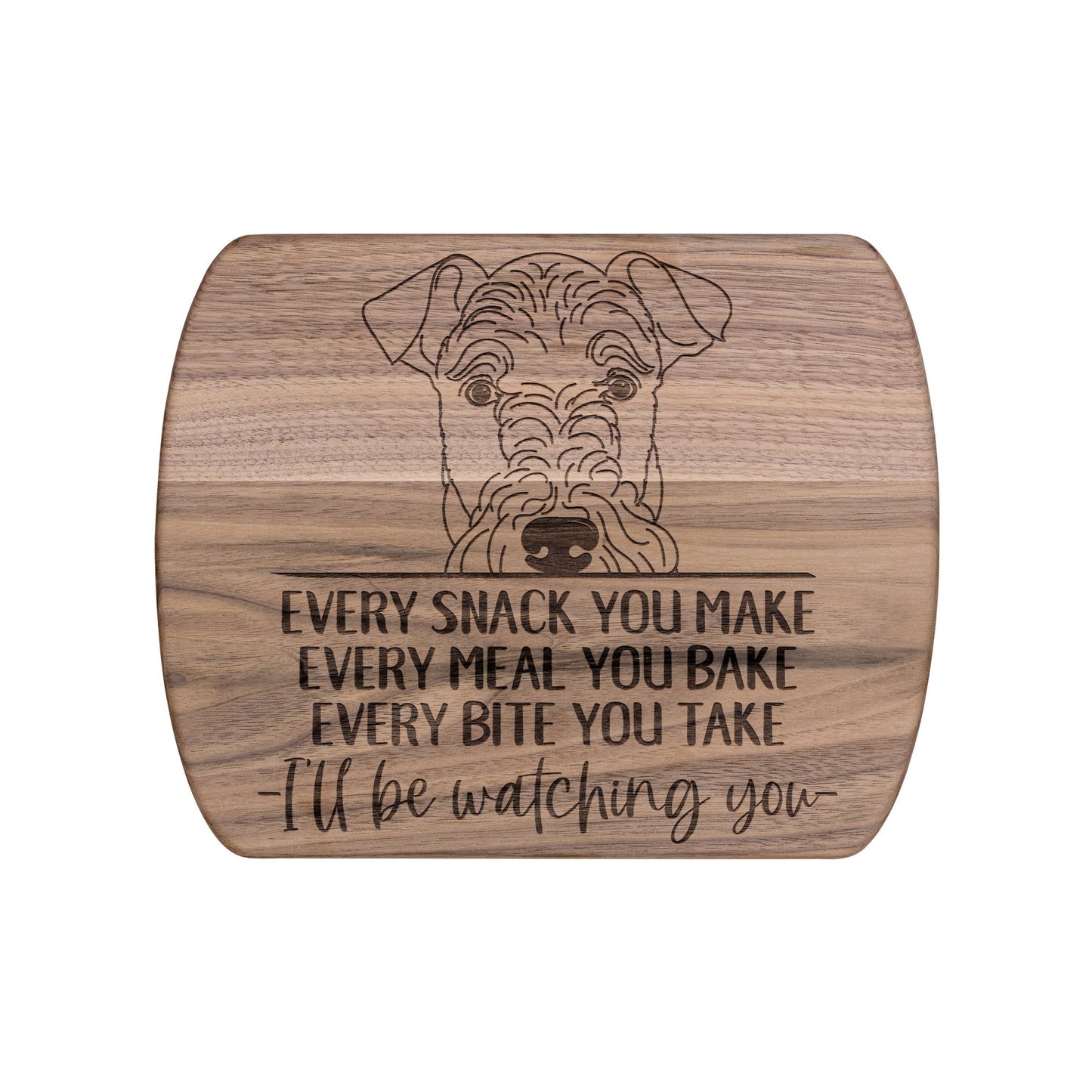 Airedale Terrier Snack Funny Cutting Board for Dog Mom, Dog Lover Wood Serving Board, Charcuterie Board, Wooden Chopping Board Gifts for Him