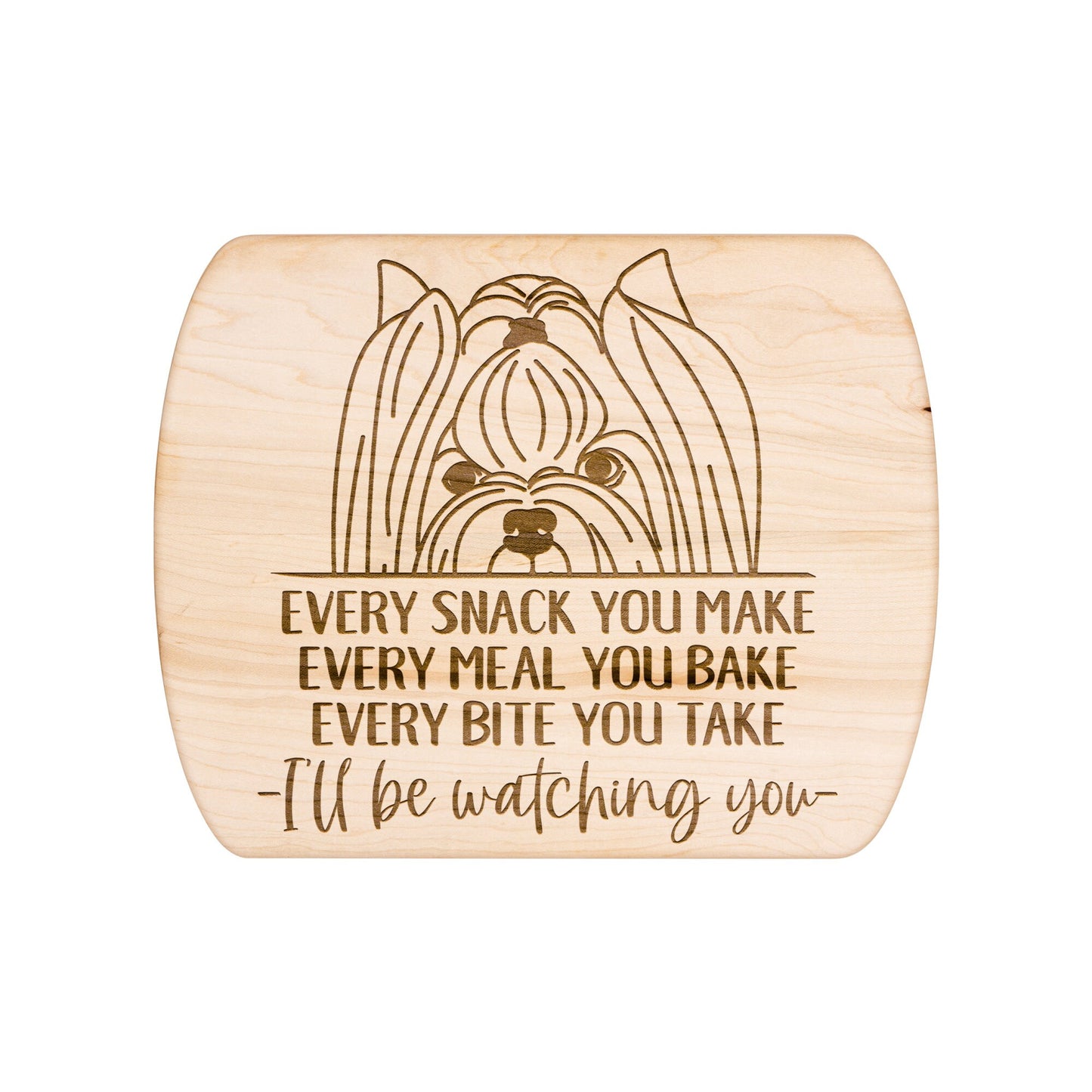 Yorkie Terrier Snack Funny Cutting Board for Dog Mom, Dog Lover Wood Serving Board, Charcuterie Board, Wooden Chopping Board Gifts for Him