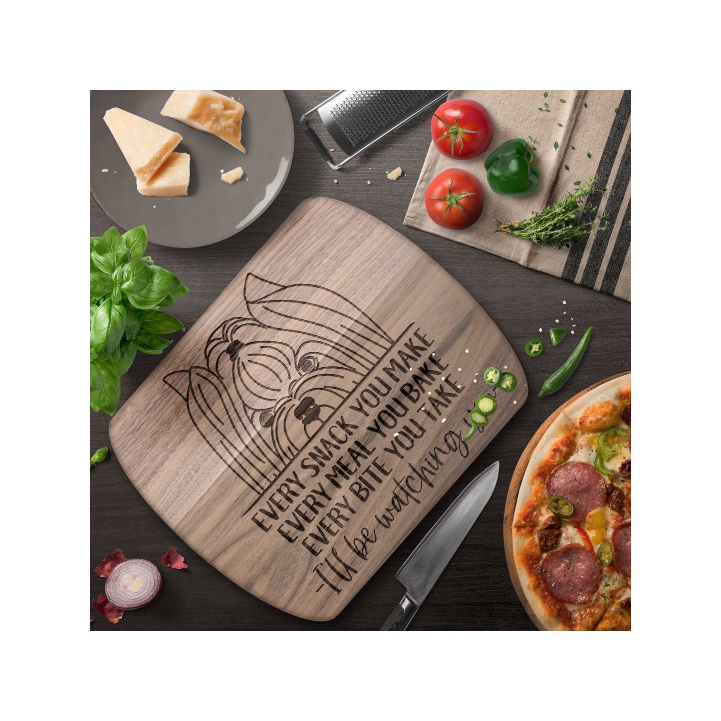 Yorkie Terrier Snack Funny Cutting Board for Dog Mom, Dog Lover Wood Serving Board, Charcuterie Board, Wooden Chopping Board Gifts for Him