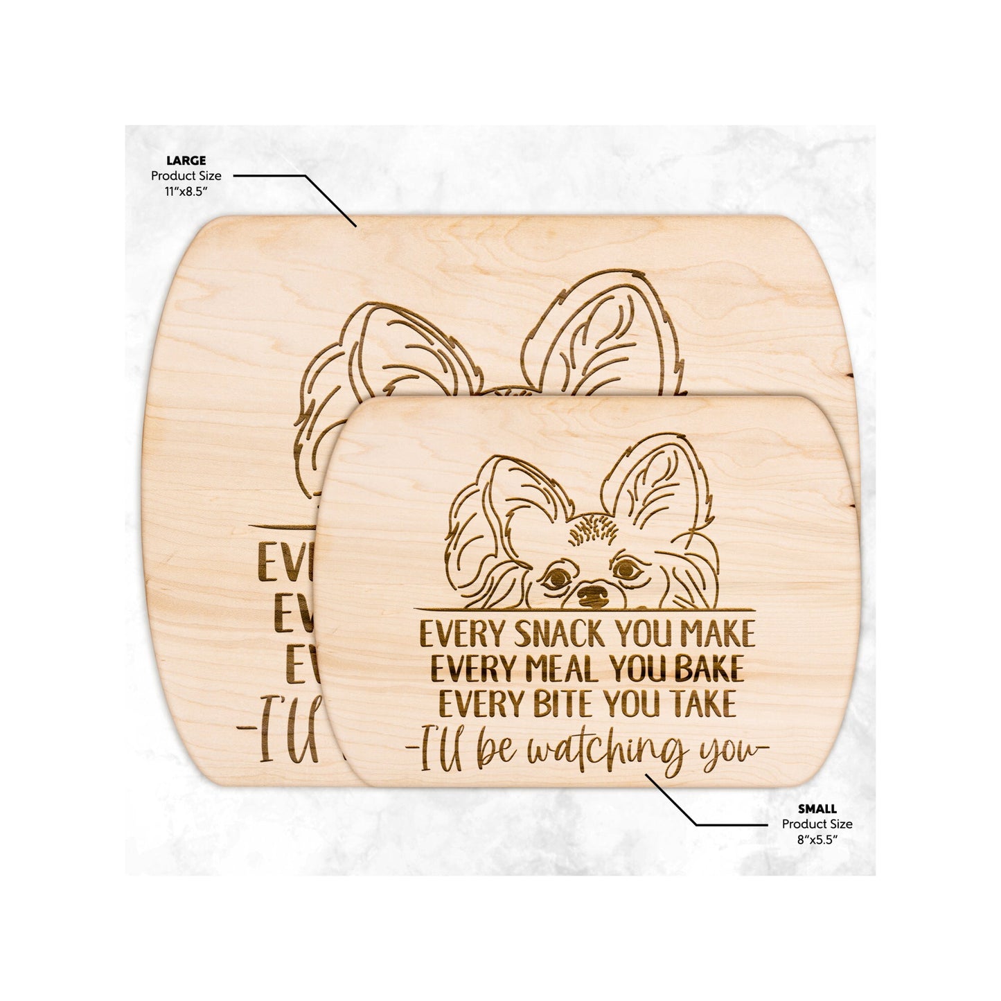 Papillon Snack Funny Cutting Board for Dog Mom, Dog Lover Wood Serving Board, Dog Dad Charcuterie Board, Wooden Chopping Board Gifts for Him