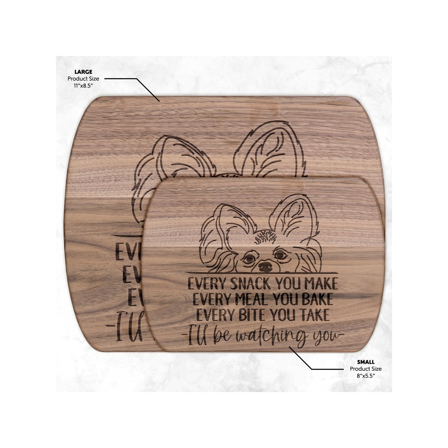 Papillon Snack Funny Cutting Board for Dog Mom, Dog Lover Wood Serving Board, Dog Dad Charcuterie Board, Wooden Chopping Board Gifts for Him