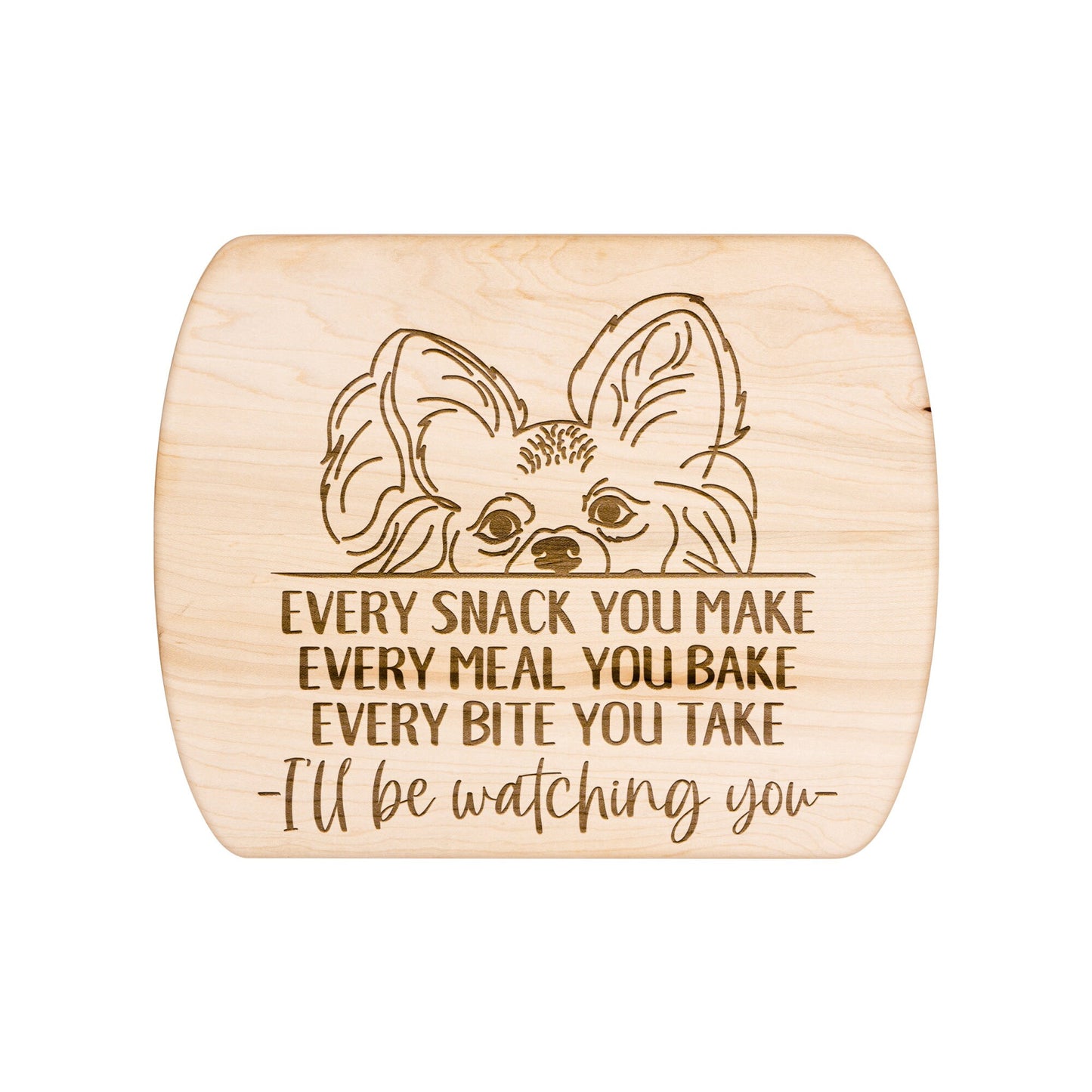 Papillon Snack Funny Cutting Board for Dog Mom, Dog Lover Wood Serving Board, Dog Dad Charcuterie Board, Wooden Chopping Board Gifts for Him