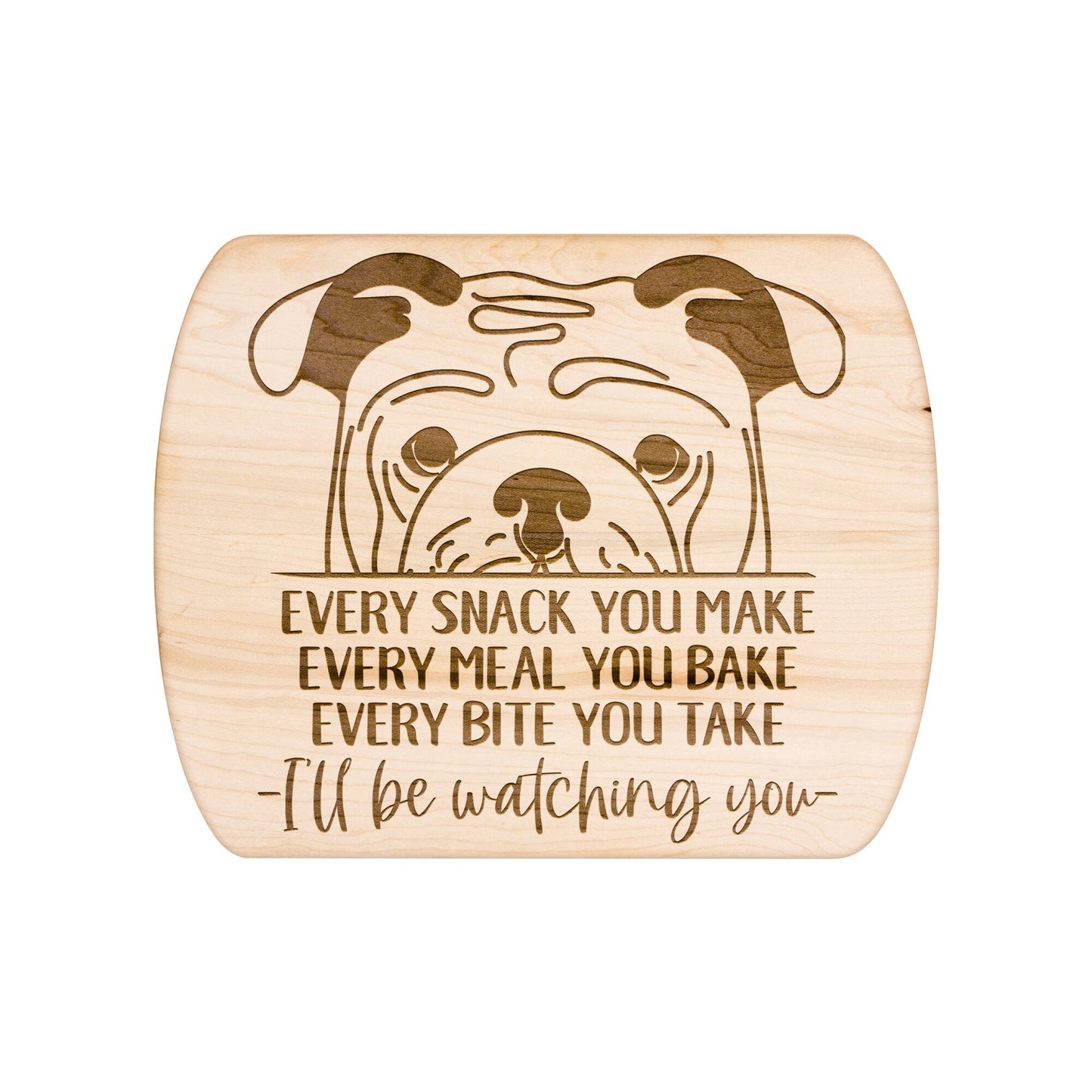 English Bulldog Snack Funny Cutting Board for Dog Mom, Dog Lover Wood Serving Board, Charcuterie Board, Wooden Chopping Board Gifts for Him