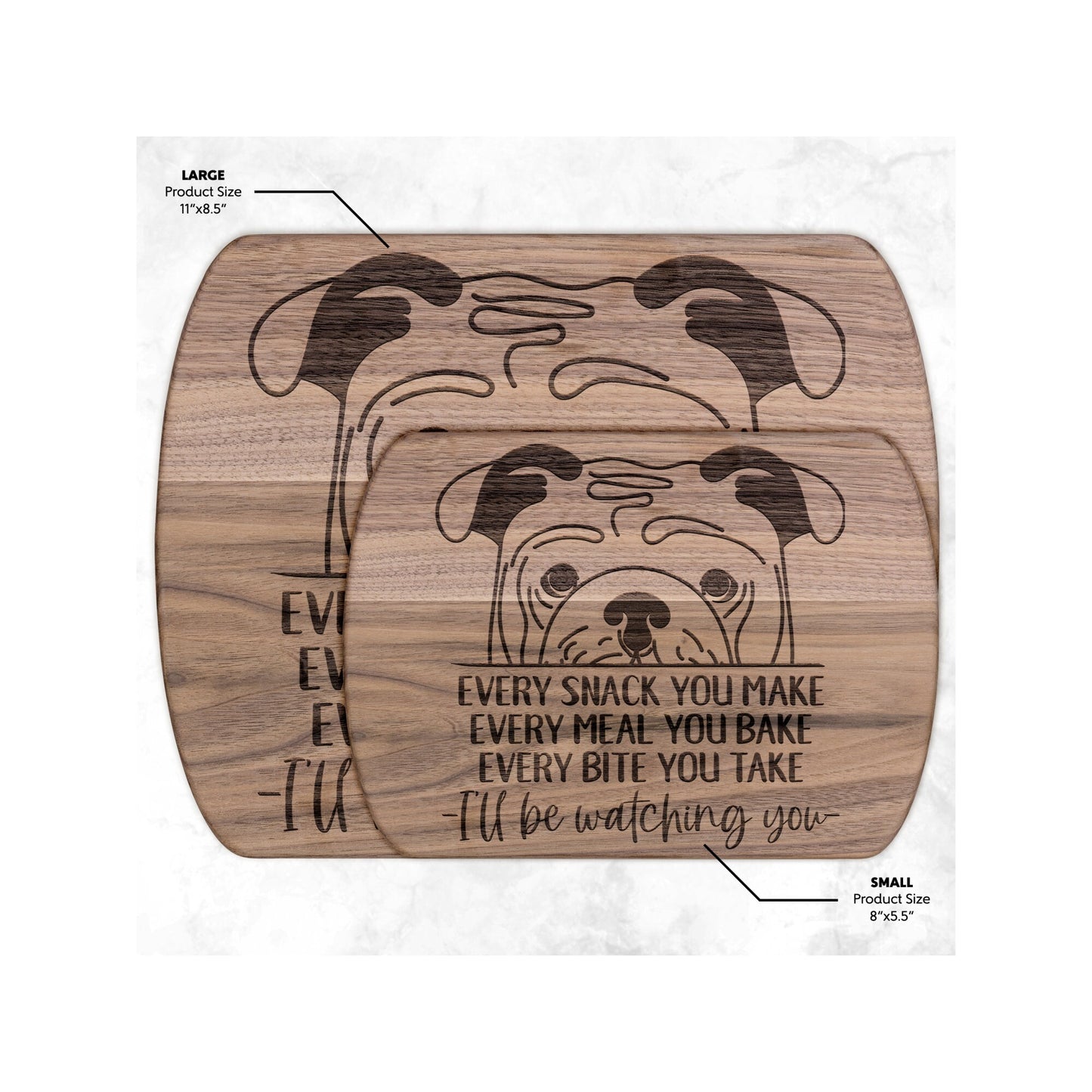 English Bulldog Snack Funny Cutting Board for Dog Mom, Dog Lover Wood Serving Board, Charcuterie Board, Wooden Chopping Board Gifts for Him