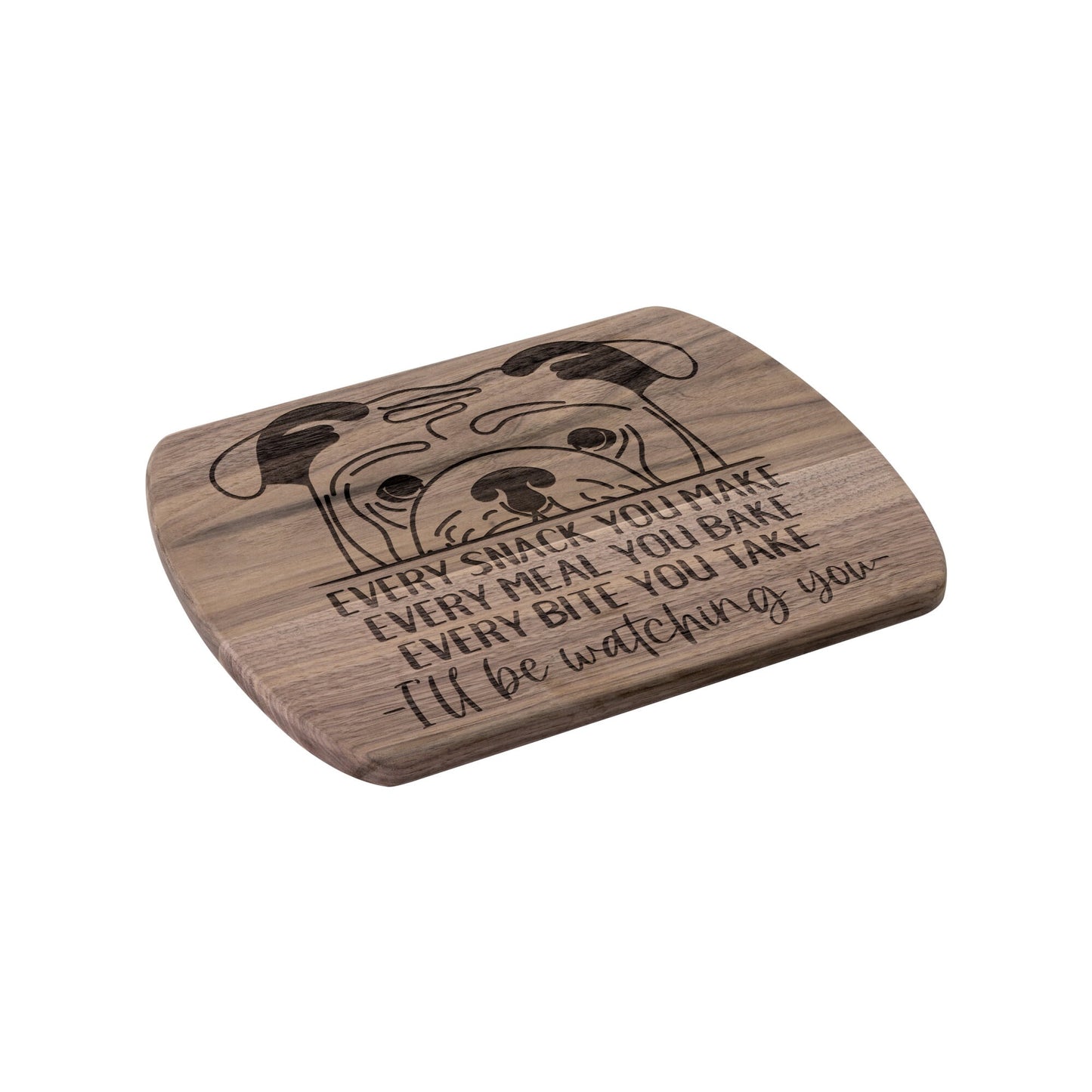 English Bulldog Snack Funny Cutting Board for Dog Mom, Dog Lover Wood Serving Board, Charcuterie Board, Wooden Chopping Board Gifts for Him