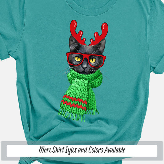 a t - shirt with a cat wearing glasses and a scarf