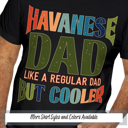 a man wearing a black shirt that says havanes dad like a regular dad