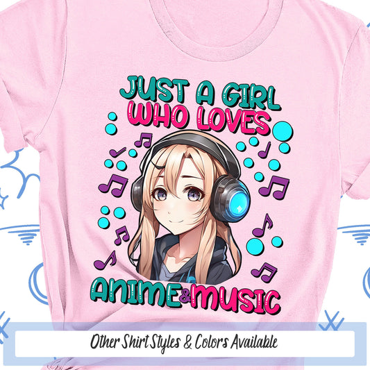 a girl who loves anime music wearing headphones