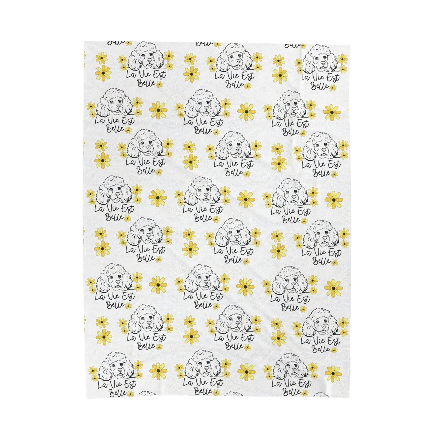 a white towel with yellow flowers on it